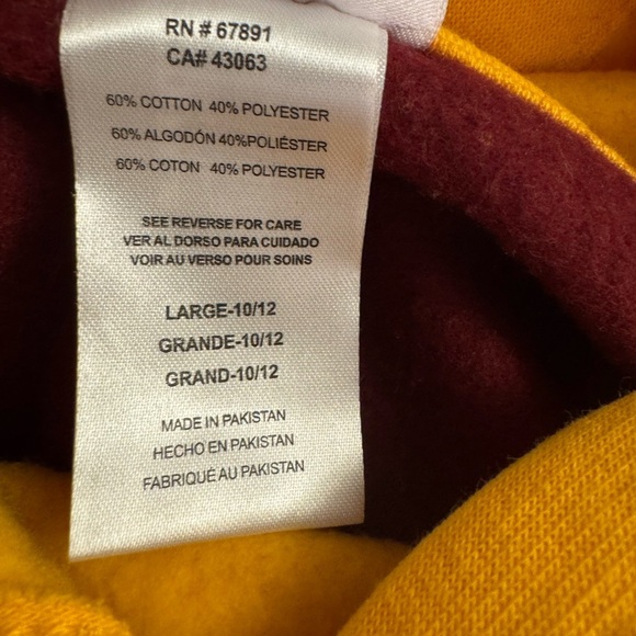 Washington Commanders (Redskins) Hoodie with Pocket Kids Size Large 10/12 - Picture 5 of 6